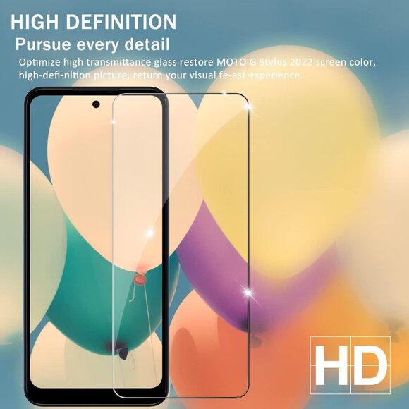 Moto G Stylus 2022 4G/5G Tempered Glass Screen Protector, [2 Pack] [Anti-scratch - Picture 2 of 12